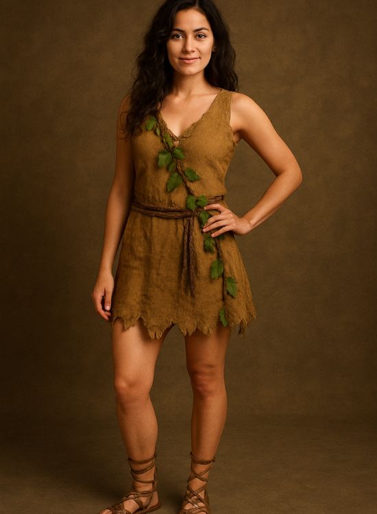 Jungle-style outfit with top-and-skirt set