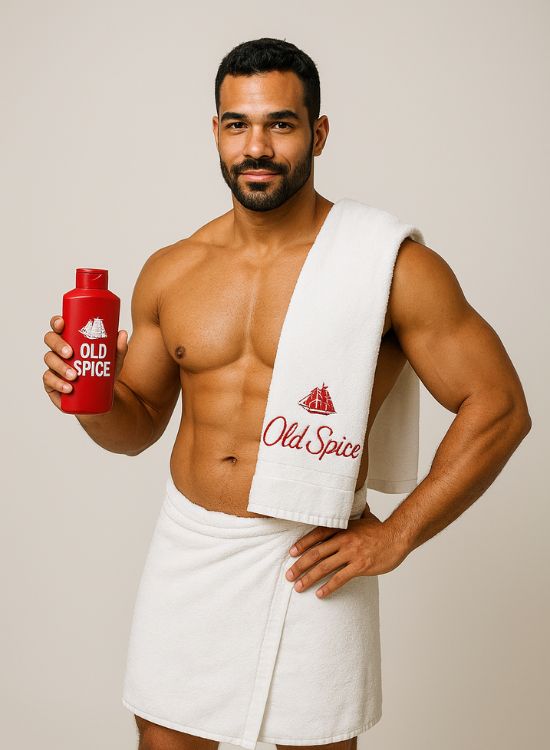 Old Spice body wash prop